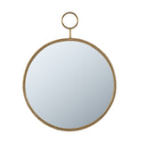 ZUN 22" x 28" Circle Wall Mirror with Gold Iron Frame, Accent Mirror for Living Room, Entryway, Office W2078124345