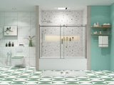 Bathtub shower door, sliding door, with 5/16" tempered glass and Polished finish 6058 W2122P167020