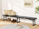6 ft Fold-in-Half Bench with Carrying Handle, Steel Frame, Black 91882302