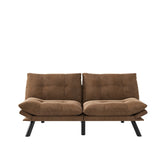 Leatehr Feeling Brown Convertible Folding Modern sofa Bed W570P168045