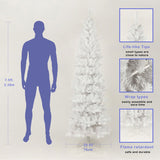 7.5FT White Slim Artificial Christmas Tree Includes Foldable Metal Stand--Not support self-pick up 03440975