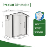 6X4 FT Metal Outdoor Storage Shed,Tool Shed with Pitched Roof Watertight with Positive Window and W3213P309060