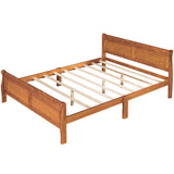 Queen Size Wood Platform Bed with Headboard and Wooden Slat Support WF289142AAL