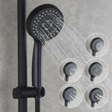 ZUN Stainless Steel Shower Set with Lengthened Shower Sliding Bar for Bathroom Black 87429542