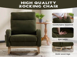 Modern Accent Rocking Chair Rocking Chair with Solid Wood Legs, Upholstered Nursery Glider Rocker, 59526462