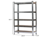 150 x 75 x 30cm 5 Tiers Galvanizing Storage Rack Gray 22948023