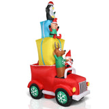 12ft 24W 12pcs LED Lights Santa Claus Driving With Gifts Garden Santa Claus Decoration 50584439