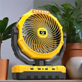 24000mAh Camping fan Rechargeable Battery Operated Fan 9inch 4 Speeds Usb Table fan Yellow 09042008