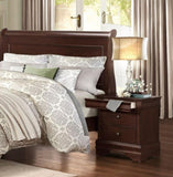 Louis Philippe Style 1pc Nightstand of Drawers Brown Cherry Finish Okume Veneer Bedroom Furniture B01153390