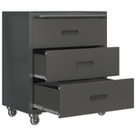 ZUN Heavy-Duty Metal Storage Cabinet with Wheels - 3 Drawer Tool Cabinet for Garage, Office, and Home T2398P242683