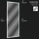 Extra Large LED Bathroom Mirror with 3 Color Aluminum Framed Wall Mirror Full Body Mirror with W708131919