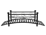 102*51*43cm Garden With Round Iron Ball Flat Top Handrail Garden Iron Bridge Black 61669682