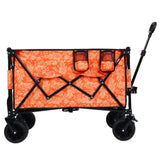 Heavy-Duty 480lbs Folding Wagon Cart with Bonus Picnic Mat - All-Terrain Beach Wheels, Drink W2932P283539