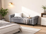50" Storage Bench with Rolled Arms & Button Tufted Seat, End of Bed Bench with Wood Legs 62954780