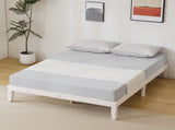 Basic bed frame Painted pine wood Washed white Full 189*136*30.5cm Wooden bed Single bed 00907000