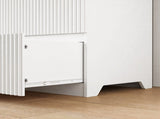 Modern White 6 Drawer Dresser, Wave Panel Drawer Fronts, Storage Cabinet, Versatile Chest of Drawers W409P371358