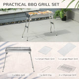 Portable Charcoal Grill, Stainless Steel Folding Outdoor BBQ Grill for Backyard Cooking, Camping, W2225142614