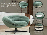 Modern Chenille Chair, 360&deg Swivel Club Chair/Accent Chair with Removable Cushion, Round N817P207777L
