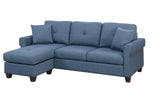 Blue Color Glossy Polyfiber Tufted Cushion Couch Sectional Sofa Chaise Living Room Furniture B01149070