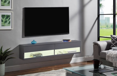 ZUN Grey Floating TV Stand with LED Light B062P215425