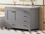 36" Gray Bathroom Vanity with Ceramic Sink Combo, Abundant Storage Cabinet -2 Soft close doors and 5 N729P183735E