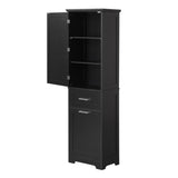 ZUN Tall Bathroom Storage Cabinet, Storage Cabinet with Two Different Size Drawers and Adjustable Shelf, 70088150