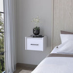 ZUN Elfrida Wall-Mounted Nightstand, Sleek Single-Drawer Design with Spacious Top Shelf B128P148912