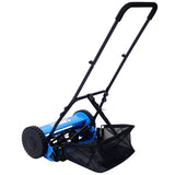 14-Inch 5-Blade Push Reel Lawn Mower with Grass Catcher, BLUE COLOR 85771439
