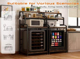 Vintage 4-Tier Mini Fridge Stand with Storage, Mini Fridge Cabinet with Storage, Microwave Stand, W2641P383932