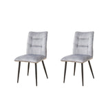 Modern Velvet Dining Chairs 2-Piece Set-Soft Cushioned Seats with Iron Frames in Mustard Light Gray N842P284569E