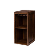 Brown walnut color modular wine bar Cabinet with Storage Shelves with Hutch for Dining Room W331P282805