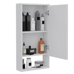 ZUN Modesto Medicine Cabinet, One Open Shelf, Mirrored Cabinet With Two Interior Shelves B128P148755