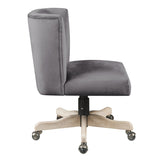 ZUN Grey Swivel Office Chair with Casters B062P209201