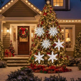 6PCS Set Christmas Tree Ornaments 6.1x1.8x6.3in Iron Snowflake Hanger Decorative Hanging Pendant for 26343927