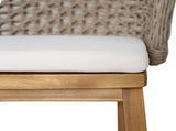 Outdoor Acacia Wood Bar Stools , Teak Finish Bar Height Chairs with Beige Cushion & Light N773P306707B