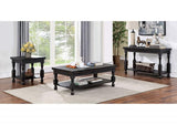 ZUN Rustic Style Antique Black 1pc COFFEE TABLE Open Bottom Shelf Plank Style Table Top Living Room B011P214573