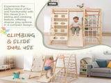 9-in-1 Slide and Climbing Wall for Toddlers 3, Wooden Indoor Play Structure, Heavy Duty 176 lbs W1422P474541