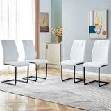 ZUN Modern dining chairs with faux leather upholstered seats - dining room chairs with metal legs, W1151112840