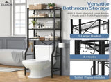 Over Toilet Bathroom Organizer, 4-Tier Adjustable Storage Rack, Space-Saving Shelf for Tight Areas, 52162028