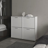FM FURNITURE Nutrioso Tilt-Out Shoe Storage Cabinet with Multiple Compartments and Modern Desig, B128P301380