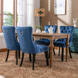 Modern, High-end Tufted Solid Wood Contemporary Velvet Upholstered Dining Chair with Wood Legs 93951433