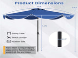 10 Ft Solar Powered Patio Umbrella with 24 LED Lights, Beige Outdoor Market Umbrella 70193351