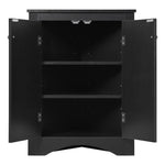 ZUN Black Triangle Bathroom Storage Cabinet with Adjustable Shelves, Freestanding Floor Cabinet for Home WF291467AAB