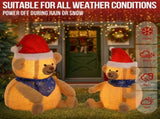 Set of 2 Lighted Plush Bear Christmas Decorations, Pre-lit Pull Up Holiday Decor with 60 Warm White 24322827