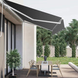 12*10FT gray retractable awning aluminum alloy bracket polyester cloth retractable 06243448
