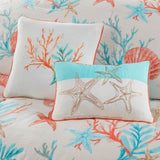 7 Piece Cotton Sateen Comforter Set Coral Queen B03596888