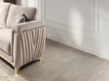 Leena Contemporary Style Upholstery Loveseat Made with Wood in Gold accent & Beige B009P264618