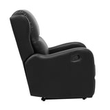 Black Reclining Chair 1pc Comfort Seating Faux Leather Upholstery Living Room Furniture Solid Wood B011P294664