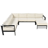 ZUN U-shaped multi-person outdoor sofa set, suitable for gardens, backyards, and balconies. 35944184