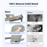 Wood Lounge Patio Chair for Garden Outdoor Wooden Folding Embossed Adirondack Chair Set of 2 Solid W1390P277604